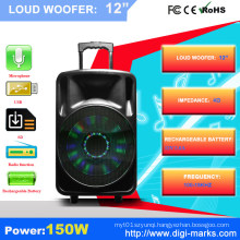 Professional 15 Inches Plastic Outdoor PA Speaker with Bluetooth Function